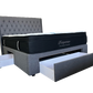 Queen charcoal grey classic Storage bed frame and eurotop 5 zoned orthopedic pocket sprung mattress Combo