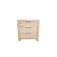 Coastal Solid Pine Bedside Table - 3 Drawers - Natural