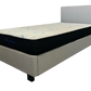 Single Light grey charcoal bed frame and firm tight top 5 zone pocket sprung mattress Combo