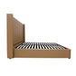 Winged High Modern Headboard with Gas lift bed base set - Queen - PU Leather Tan