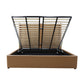 Winged High Modern Headboard with Gas lift bed base set - Queen - PU Leather Tan