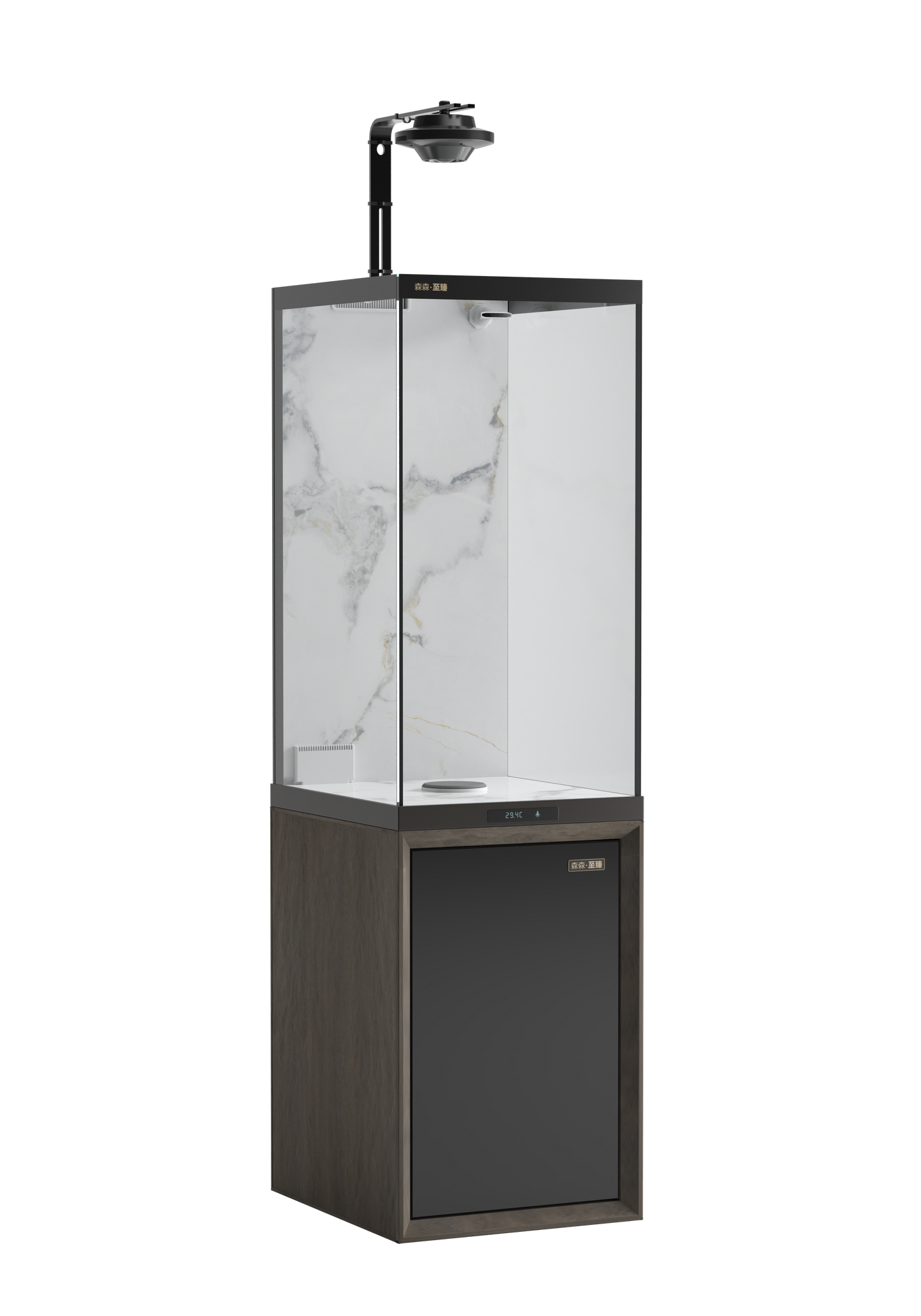 140 LITRE SMART VERTICAL TOWER  FISH TANK , LID  AND  STAND  SET [ 4.5 FOOT HIGH ]  WITH BOTTOM SUMP FILTER  - IDEAL FOR ANGEL AND DISCUSS FISH  LITRES - MODEL ZBF 400