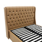 Classic Headboard with Gas lift bed base set - Queen - PU Leather Tan
