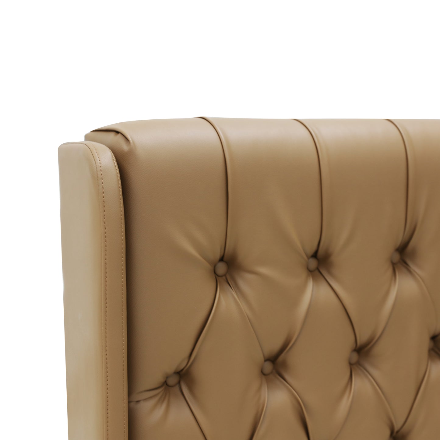 Classic Headboard with Wings - King- PU Leather Tan