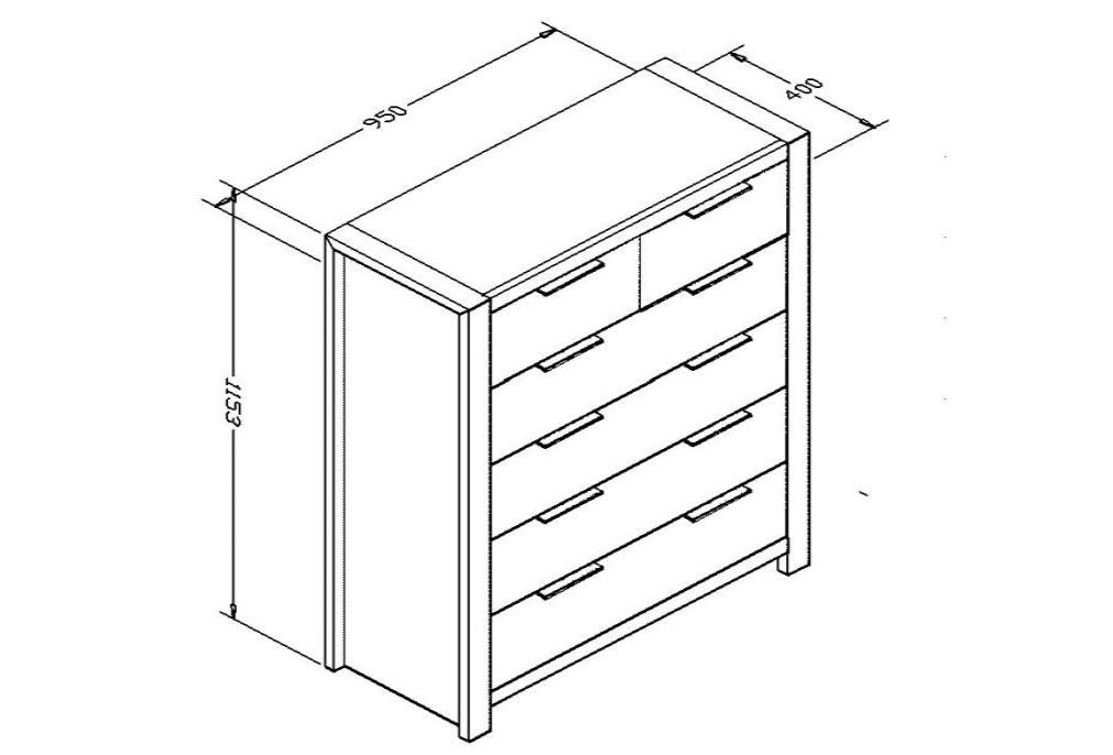 Coastal Pine Tall Boy - 6 Drawers - White