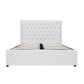 Classic Headboard with Gas lift bed base set - King - PU Leather White