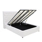 Classic Headboard with Gas lift bed base set - King - PU Leather White