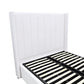 Winged High Modern Headboard with Gas lift bed base set - King - PU Leather White