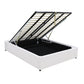 Gas Lift Storage Bed Base - Queen - PU Leather White