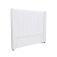 Winged High Modern Headboard - Queen - PU Leather White