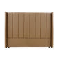 Winged High Modern Headboard - Queen - PU Leather Tan