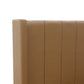 Winged High Modern Headboard - Queen - PU Leather Tan
