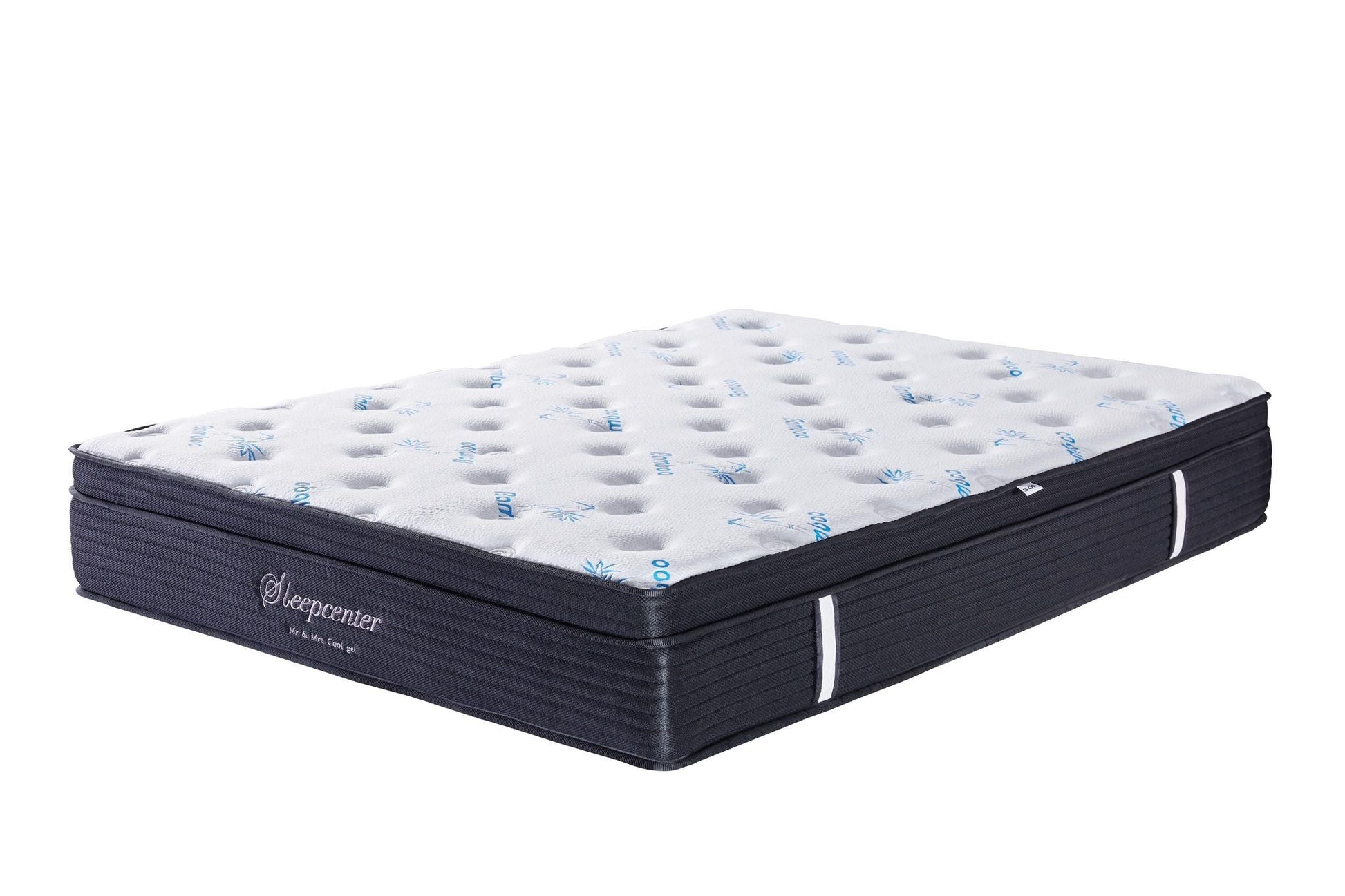 Queen size Mr & Mrs Orthopedic Cool Gel Top Pocket Sprung Mattress with dual firmness options, soft and firm side labels, and a cross-sectional view of the mattress layers.