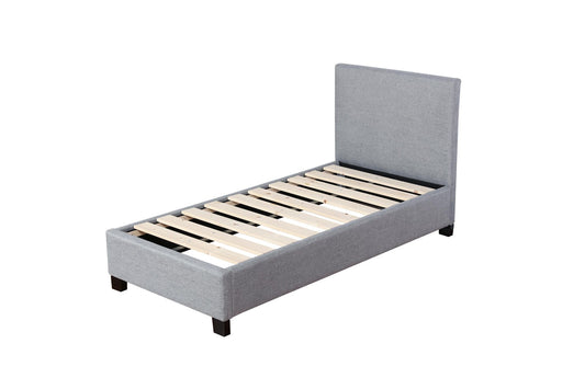 Plain Bed Frame - King Single - light grey