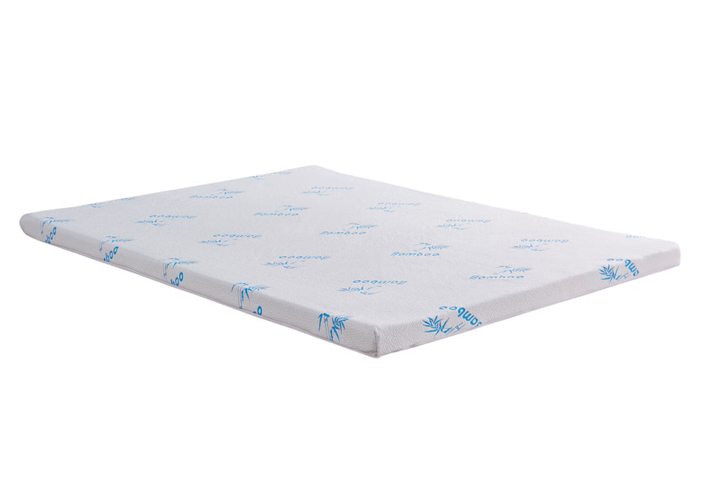 King-size dual-layer bamboo cool gel memory foam mattress topper, 8 cm thick, with a breathable bamboo fabric cover