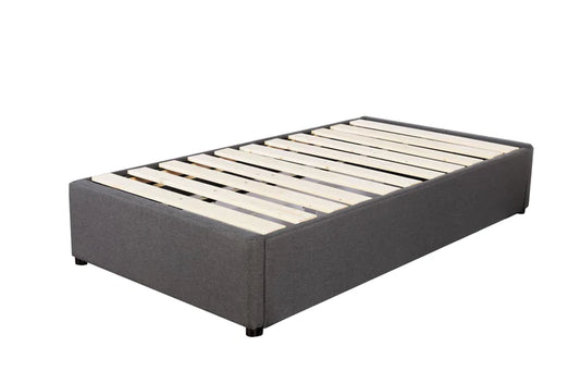 King Single Bed Bases With 2 Drawers- Charcoal