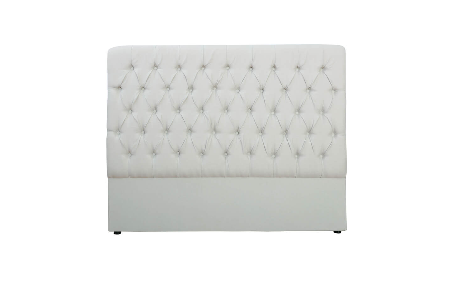 King-size classic headboard with wings in beige, featuring a pleated button design.