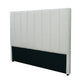 Modern king beige headboard with a high-quality padded and upholstered design.