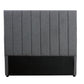 Modern king single charcoal headboard with a high-quality, thick, padded, upholstered design and optional side wings for versatile styling.