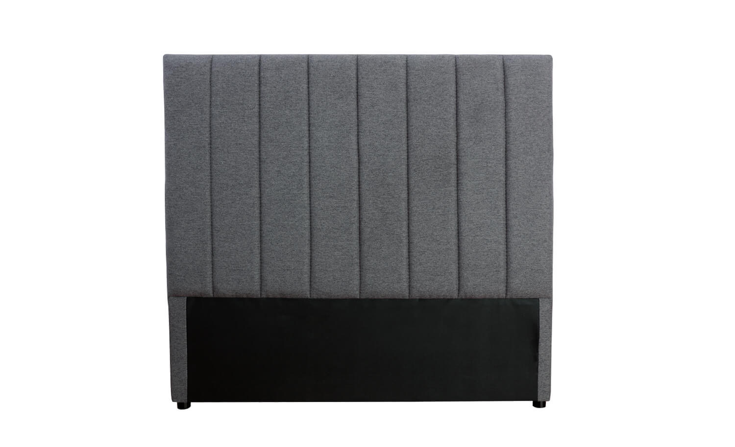 Modern king single charcoal headboard with a high-quality, thick, padded, upholstered design and optional side wings for versatile styling.